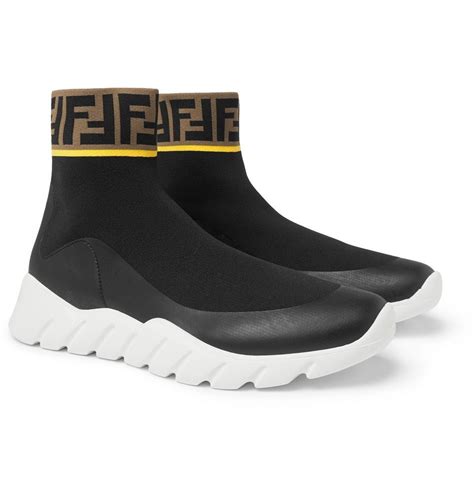 sock sneakers fendi|Fendi knit high top sneakers.